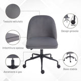 easycomfort easycomfort sedia da ufficio con altezza regolabile e funzione dondolo rivestimento in tessuto vellutato grigio