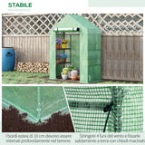 easycomfort easycomfort serra da giardino in acciaio e plastica pe con 4 ripiani funi e picchetti 141x72x191 cm verde