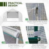 easycomfort easycomfort serra per orto 6x3x2m con 8 finestre e porta avvolgibile in acciaio e pp verde