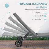 easycomfort easycomfort set 2 lettini sdraio reclinabili in alluminio e tessuto traspirante 66x165x102 cm blu e nero