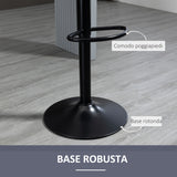 easycomfort easycomfort set 2 sgabelli da bar con schienale e poggiapiedi girevoli con altezza regolabile grigio