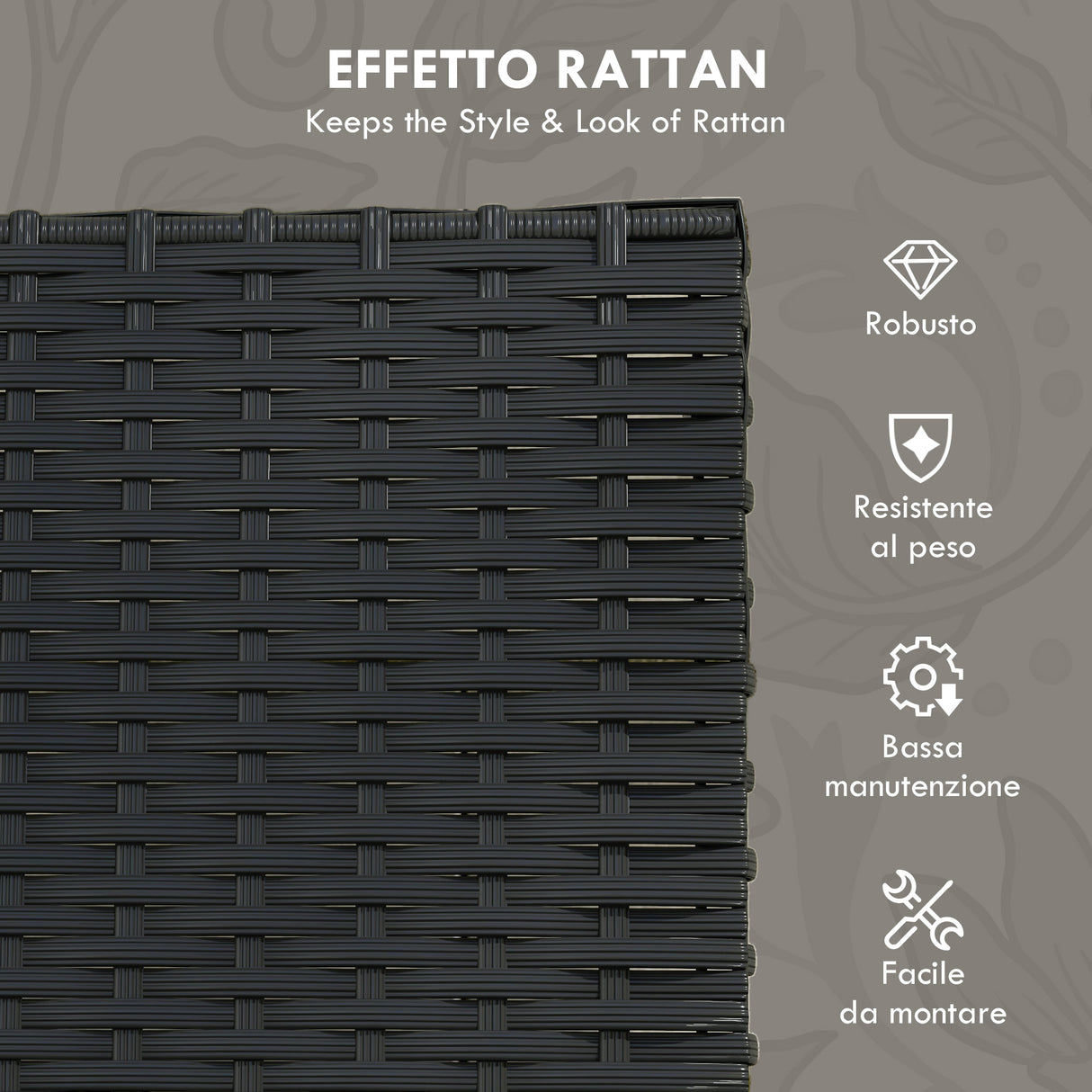 easycomfort easycomfort set da giardino con 2 sedie divanetto e 2 tavolini con cuscini e piano in vetro nero