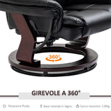 easycomfort easycomfort set poltrona relax e pouf poggiapiedi girevole a 360 e reclinabile similpelle pu
