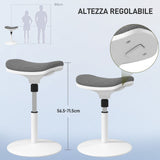 easycomfort easycomfort sgabello ergonomico e imbottito ad altezza regolabile con inclinazione a 5 41 5x41 5x51 5 71 5 cm grigio