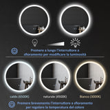 easycomfort easycomfort specchio bagno led antiappannamento con 3 colori e luminosita regolabile in metallo e vetro 70x3 cm
