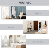easycomfort easycomfort specchio da terra ovale a figura intera con inclinazione regolabile 47 5x45 5x154 5cm bianco