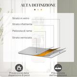 easycomfort easycomfort specchio verticale da parete o da terra con bordi arrotondati in mdf e vetro 120x35 cm bianco