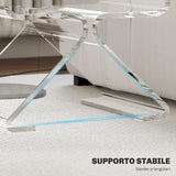 easycomfort easycomfort tavolino basso geometrico a 2 livelli in acrilico con gambe triangolari 40x30x45 cm trasparente