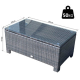 easycomfort easycomfort tavolino da giardino in vetro temperato 5mm rettangolare esterno rattan 85 x 50 x 39 cm marrone ean 8054144139906