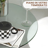 easycomfort easycomfort tavolo alto da bar moderno rotondo con base in acciaio e piano in vetro 70x102cm trasparente