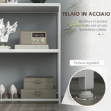 easycomfort easycomfort tavolo consolle da ingresso con ripiano aperto in acciaio e truciolato 100x30x87 cm bianco