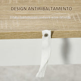 easycomfort easycomfort tavolo da bar con 3 mensole e barre protettive in acciaio e truciolato 112x57x106 cm bianco