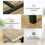 easycomfort easycomfort tavolo da bar industriale da 10 bottiglie in truciolato e acciaio 120x60x91 cm nero e color legno