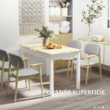 easycomfort easycomfort tavolo da pranzo 4 6 posti design moderno per cucina e soggiorno 119x70x75cm bianco e legno
