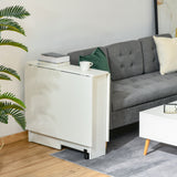 easycomfort easycomfort tavolo pieghevole salvaspazio 2 ripiani inferiori in legno tavolo richiudibile salvaspazio con ruote per 6 persone 75p x 140l x 74h cm bianco ean 8054111849241