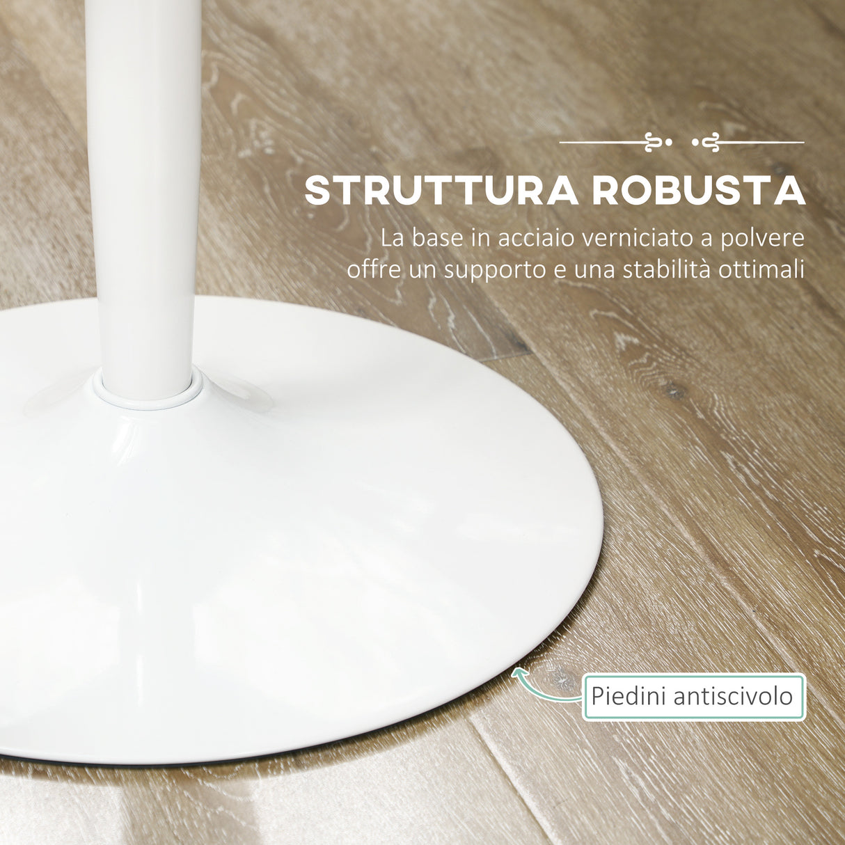easycomfort easycomfort tavolo rotondo moderno per 2 persone in mdf e acciaio 70x75cm bianco