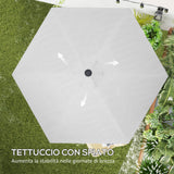 easycomfort easycomfort telo di ricambio per ombrellone 3 m con prese daria per telai in legno e acciaio crema