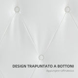 easycomfort easycomfort testiera letto matrimoniale imbottita con design a bottoni in pelle pu e mdf 160x7x120 cm bianco