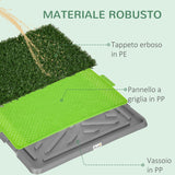 easycomfort easycomfort toilette per cani con prato finto erba di ricambio e vassoio inferiore 67x41cm