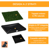 easycomfort easycomfort toilette per cani con prato sintetico e vassoio inferiore per interno ed esterno 51x63 cm