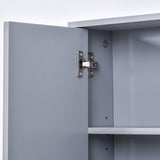 easycomfort easycomfort armadietto doppia porta a vetro con ripiano regolabile da bagno da parete legno 48x14 5x45cm grigio ean 8054111845229