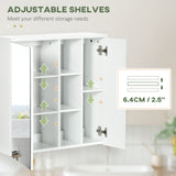 easycomfort easycomfort armadietto specchiera bagno 2 ante con ripiani aperti e mensole regolabili 60x20x61cm bianco