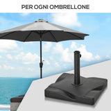 easycomfort easycomfort base per ombrellone in plastica da 20kg per pali da 32 38 48mm 41 5x41 5x35cm