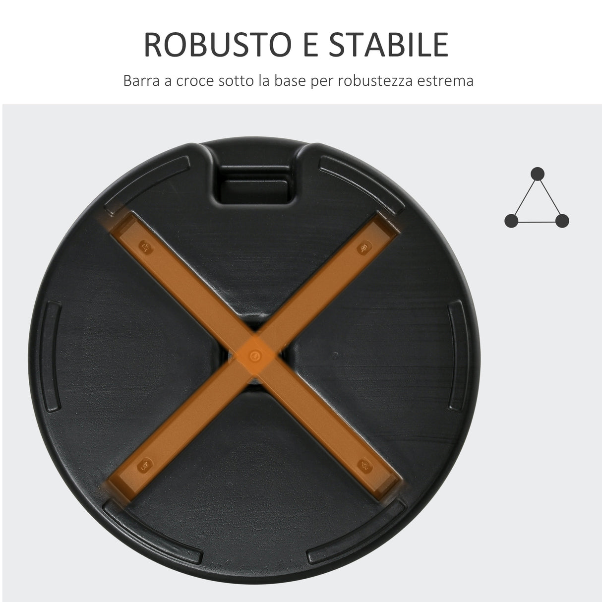 easycomfort easycomfort base per ombrellone rotonda 55cm in plastica da 30kg per pali da 38 48mm nero