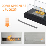 easycomfort easycomfort camino a bioetanolo da tavolo 830 w bruciatori senza residui inodore in acciaio inox con vetro 35x18x21 cm nero ean 8054111843300