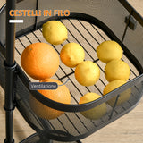 easycomfort easycomfort carrello portavivande con 4 cestelli piano dappoggio e ruote in acciaio e pp 33x33x77 cm