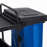 easycomfort easycomfort carrello pulizie professionale a 3 ripiani con sacco per immondizia ganci per scopa secchio lavapavimenti con strizzatore per mocio e 5 ruote per hotel e albergo 111x63 3x103 cm nero ean 8055776915616