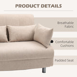 easycomfort easycomfort divano letto 2 posti 3 in 1 convertibile in poltrona reclinabile e 4 cuscini 102x82x81 cm beige ean 8055776914848