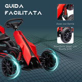 easycomfort easycomfort go kart a pedali per bambini 3 8 anni con sedile regolabile e ruote in eva 100x58x58 5 cm rosso nero