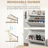 easycomfort easycomfort mobile scarpiera salvaspazio in legno per 16 paia di scarpe con 2 ante a ribalta 81 5x25x83cm bianco
