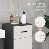 easycomfort easycomfort mobiletto bagno in truciolato con cassetto e armadietto a 2 livelli regolabili 30x30x82 cm grigio