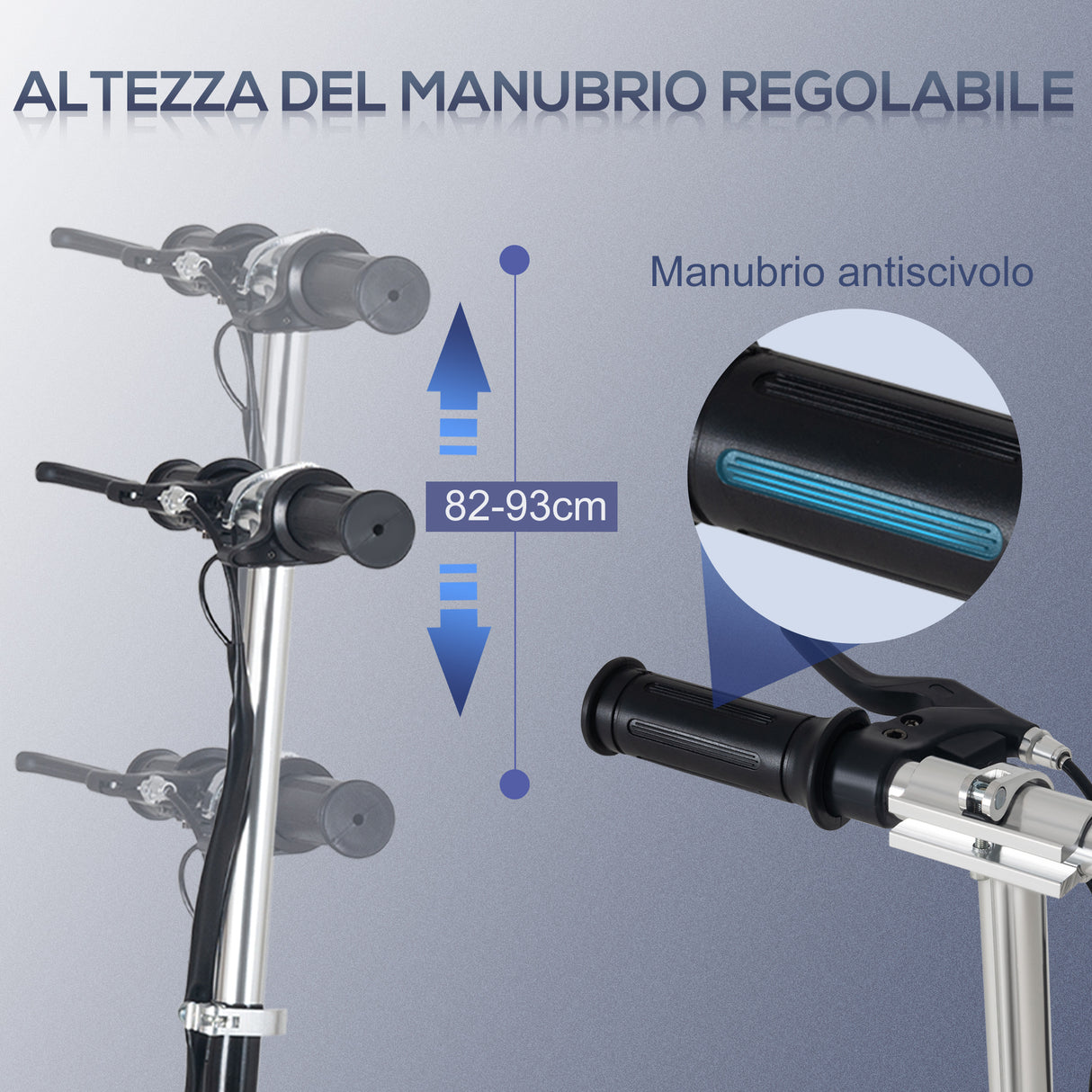 easycomfort easycomfort monopattino elettrico pieghevole altezza regolabile 82 93cm con freno velocita 12kmh nero
