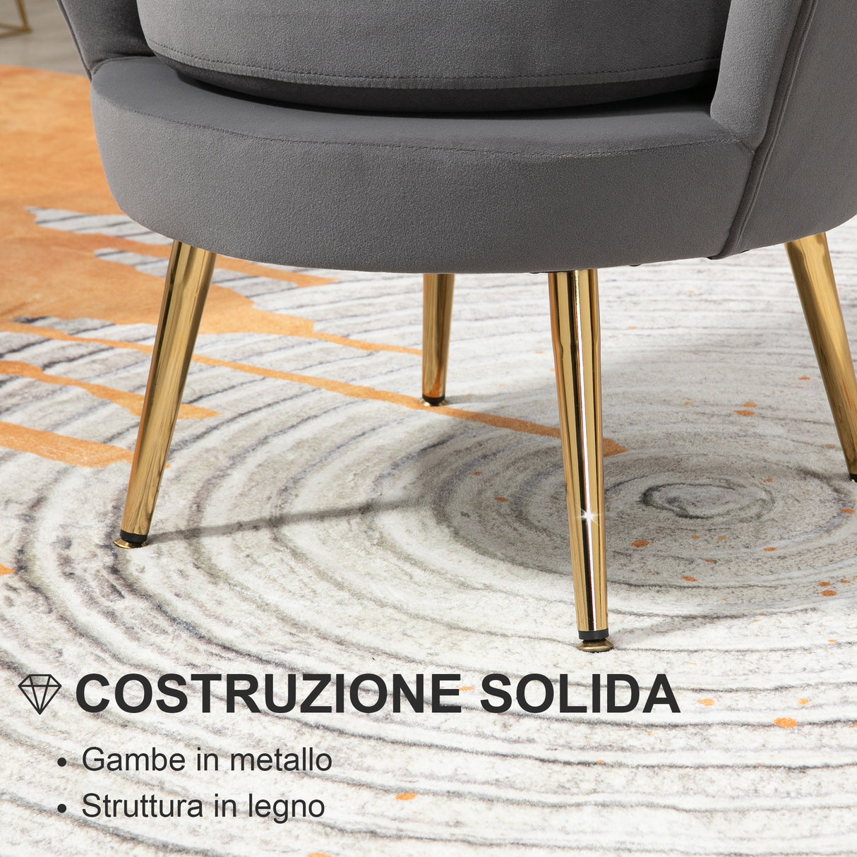 easycomfort easycomfort poltrona a conchiglia poltroncina vintage poltroncina da camera e salotto design elegante con schienale alto 76x67x74cm grigio