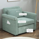 easycomfort easycomfort poltrona letto singolo salvaspazio reclinabile su 4 livelli con seduta imbottita 96x84 5x87 5cm verde