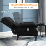 easycomfort easycomfort poltrona relax massaggiante reclinabile con telecomando 78x83x101cm nero