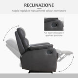 easycomfort easycomfort poltrona relax per interni reclinabile manualmente con cuscino imbottito in pelle pu e acciaio 75x82x99 cm marrone ean 8055776912493