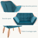 easycomfort easycomfort poltroncina da camera design scandinavo poltrona in velluto e legno color petrolio per soggiorno o ufficio 67x61 5x71cm ean 8055776913292