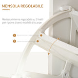 easycomfort easycomfort scarpiera moderna con 2 cassetti per 16 scarpe scarpiera a ribalta con mensola regolabile e ripiano in vetro 89x23x96cm bianco lucido
