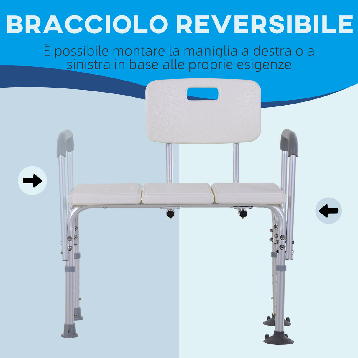 easycomfort easycomfort sedia da doccia con altezza regolabile su 6 livelli piedini e bracciolo antiscivolo ampia seduta 68 5x40 5cm ean 8054111846165
