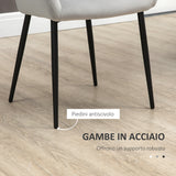 easycomfort easycomfort set 2 sedie per soggiorno nordiche con schienale e braccioli ricurvi e seduta imbottita 54x57x80 cm grigio