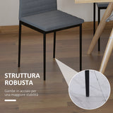 easycomfort easycomfort set 4 sedie imbottite per soggiorno o sala da pranzo sedie da cucina moderne in metallo e tessuto grigio