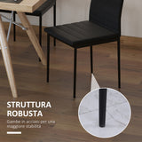 easycomfort easycomfort set 4 sedie imbottite per soggiorno o sala da pranzo sedie da cucina moderne in metallo e tessuto nero