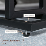 easycomfort easycomfort tavolino da salotto in truciolato e acciaio con borsa portaoggetti in tessuto oxford 49x19x55 cm marrone e nero