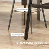 easycomfort easycomfort tavolo da bar rettangolare per 4 persone in mdf e metallo 118x58x98 cm nero