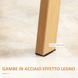 easycomfort easycomfort tavolo da pranzo rettangolare per 4 persone max in acciaio con piano in vetro temperato 120x60x76 cm