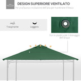 easycomfort easycomfort tetto di ricambio per gazebo da giardino 3x3m in poliestere verde